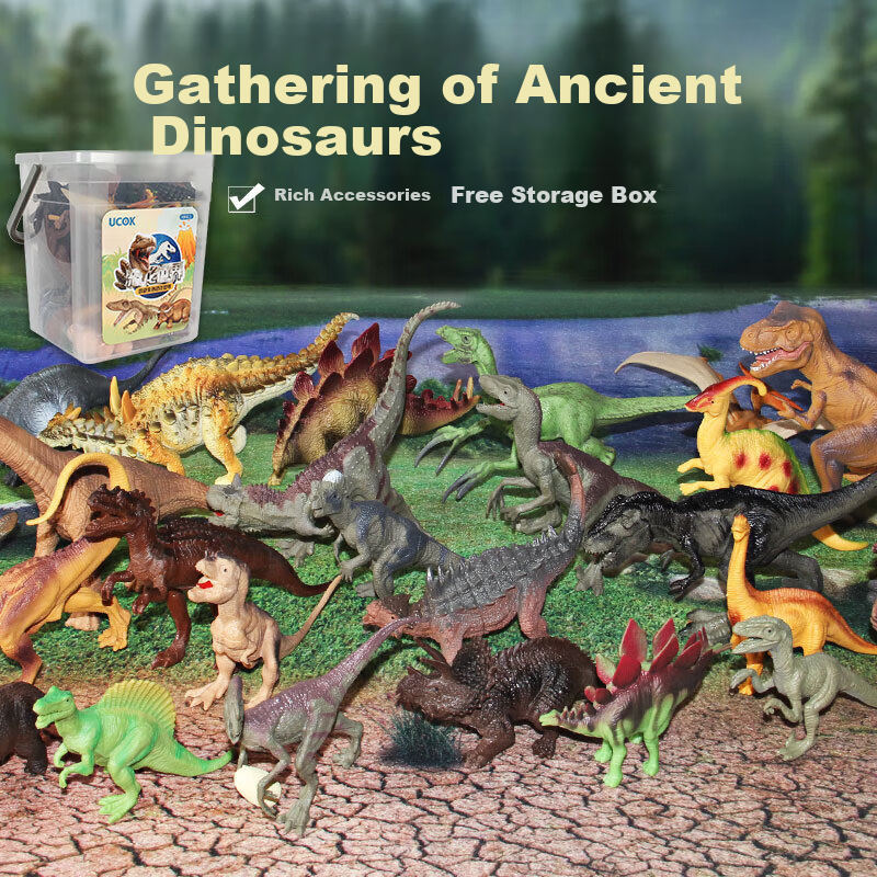 Dad Mom Children's Dinosaur Toy, Soft Rubber Tyrannosaurus Rex, Realistic Model...