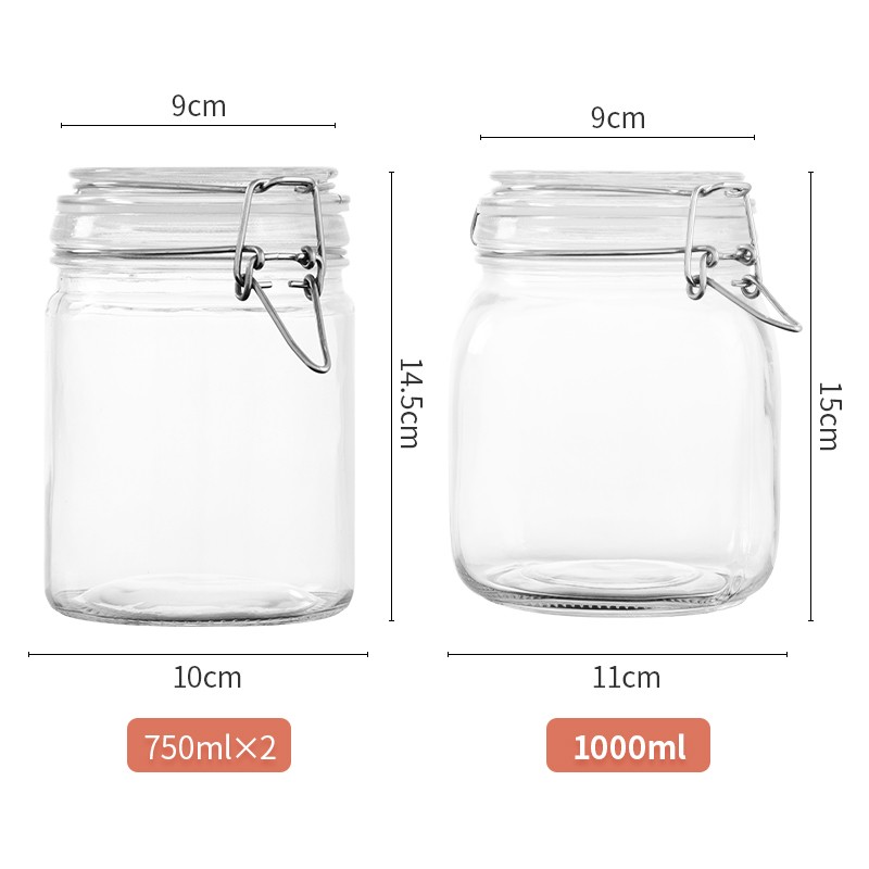 Baijie Glass Storage Jars Set of 3, Kitchen Pickle Jars, Honey Jars, Food Storag...