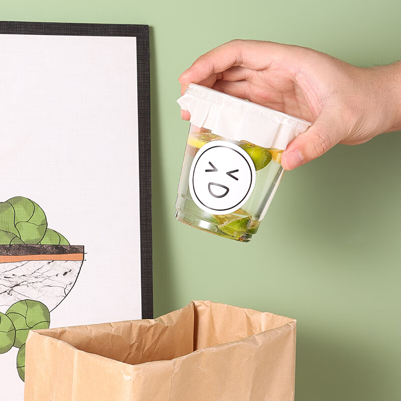 Baijie Disposable Milk Tea Cups, Beverage Cups, Coffee Cups with Lids, Straight...