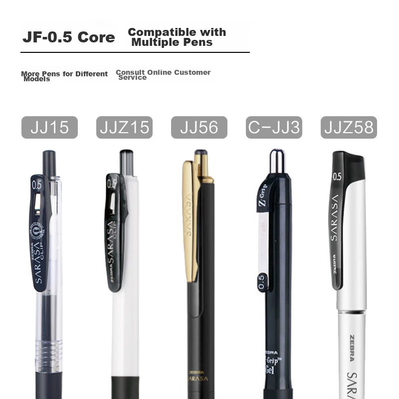 ZEBRA Brand Neutral Pen Refill 0.5mm for Exams (Compatible with JJ15/JJZ58/JJZ15...