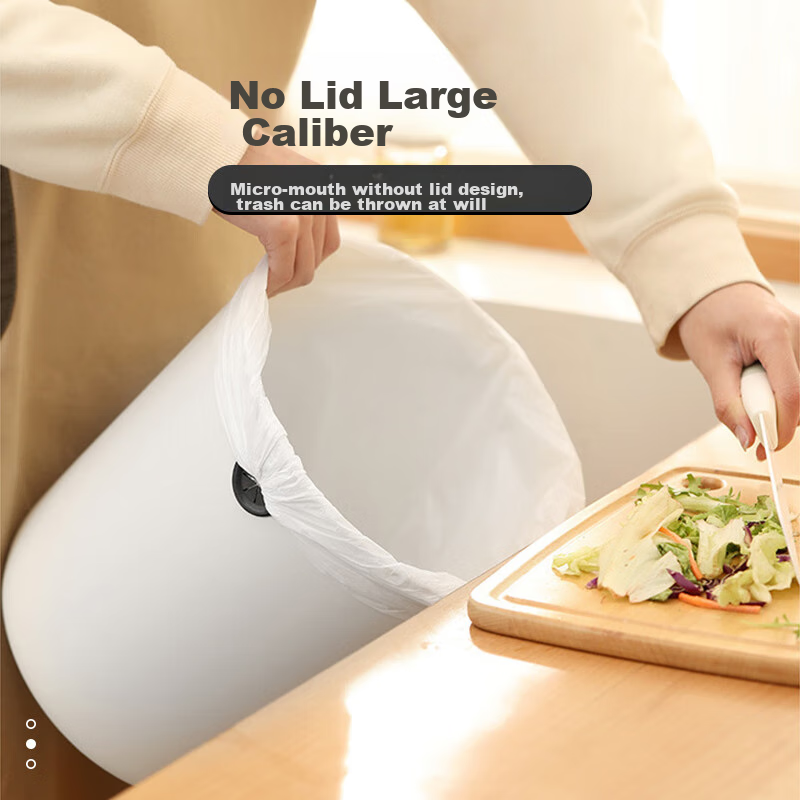 Baitujia 12L Nordic Style Trash Can, Thickened Large Capacity, Round Hole Fixed...