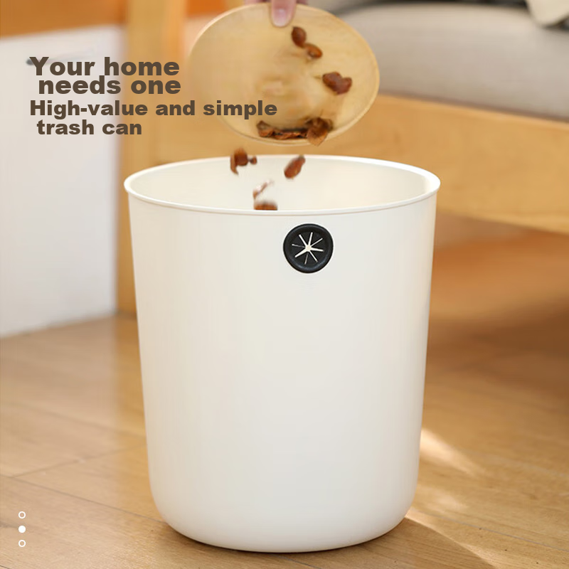 Baitujia 12L Nordic Style Trash Can, Thickened Large Capacity, Round Hole Fixed...