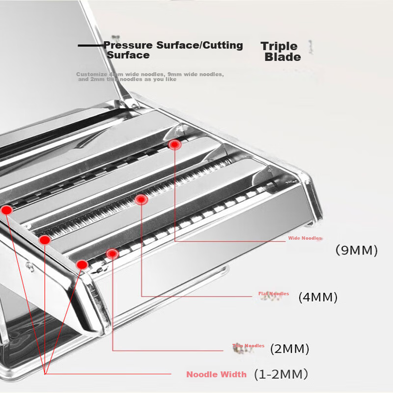 Baijie Stainless Steel Household Hand-Operated Noodle Maker, Dumpling Maker, Man...
