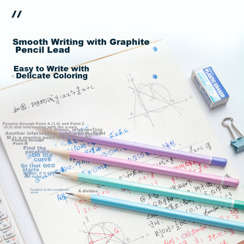 M&G Stationery 2B Pencils with Colorful Handles, 30 Pieces, Hexagonal Wooden Pen...