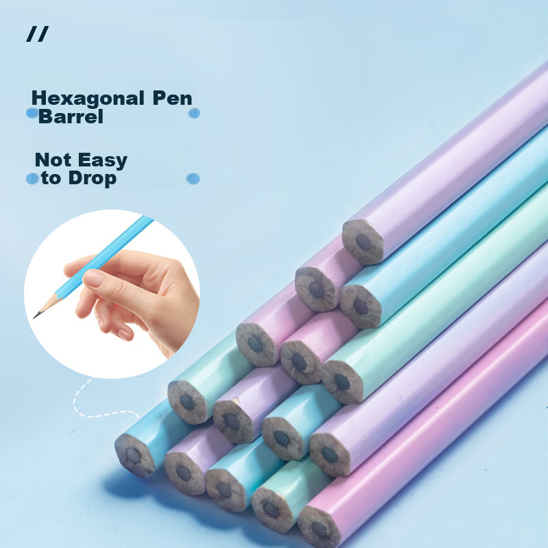 M&G Stationery 2B Pencils with Colorful Handles, 30 Pieces, Hexagonal Wooden Pen...