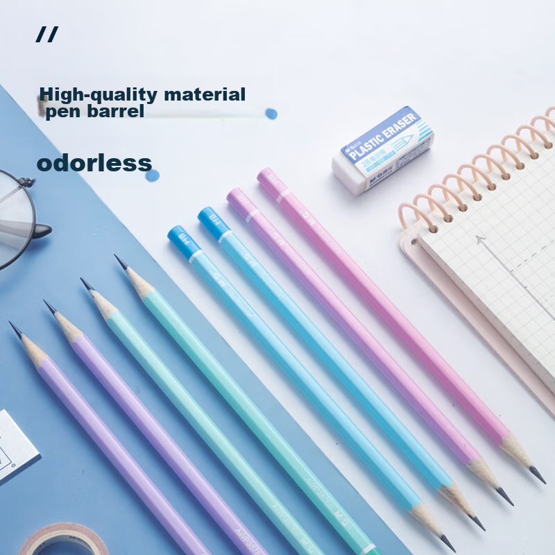 M&G Stationery 2B Pencils with Colorful Handles, 30 Pieces, Hexagonal Wooden Pen...