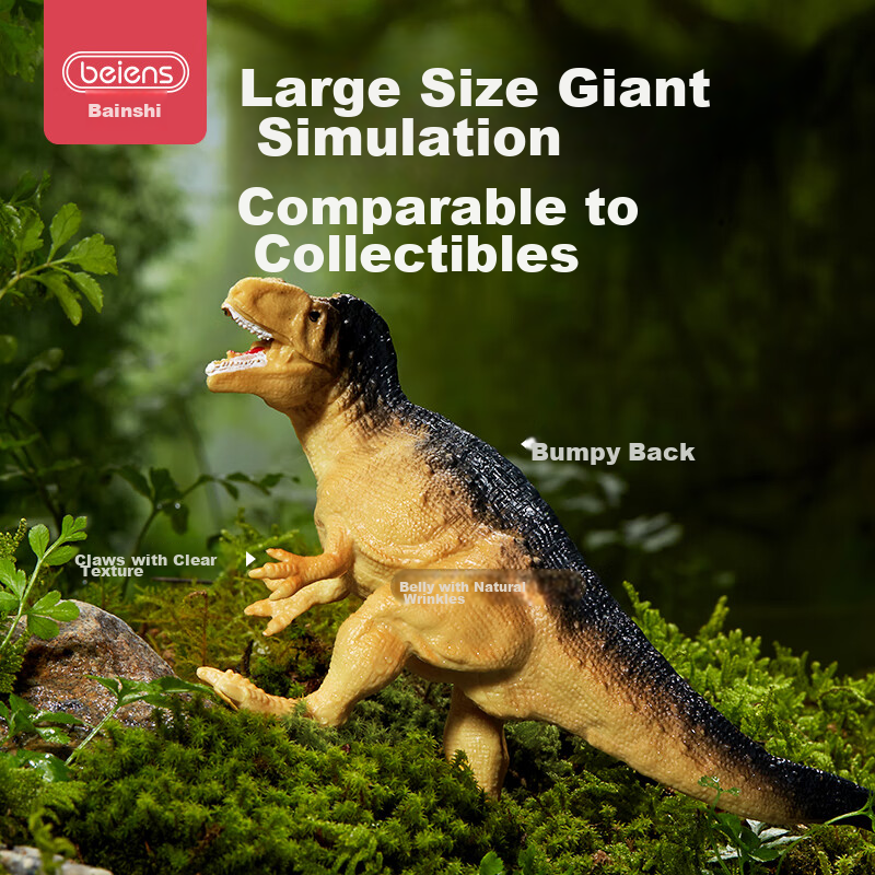 Beinshi Children's Dinosaur Model Toy Set, Soft Rubber Realistic Dinosaurs, 20-P...