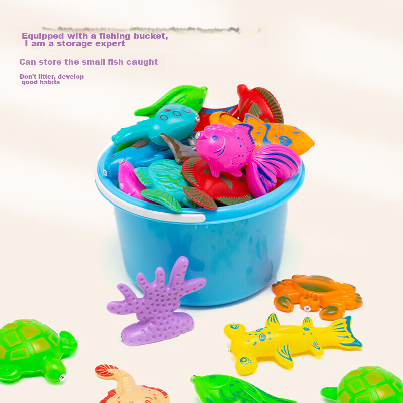 Dad Mom Fishing Toy, Fishing Pond, Children's Early Education Toy, Magnetic, Can...