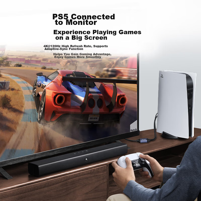 Biaze HDMI 2.1 to DP 1.4 Converter Cable, 2 Meters, 8K/60Hz Displayport Male Vid...