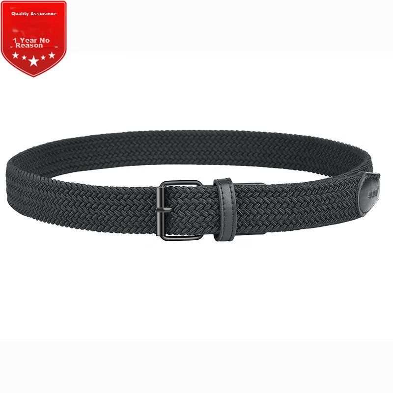 Half Cigarette Canvas Belt for Men, Elastic Waistband, No Holes, No Drilling Req...