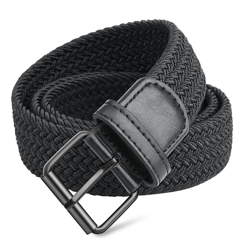Half Cigarette Canvas Belt for Men, Elastic Waistband, No Holes, No Drilling Req...
