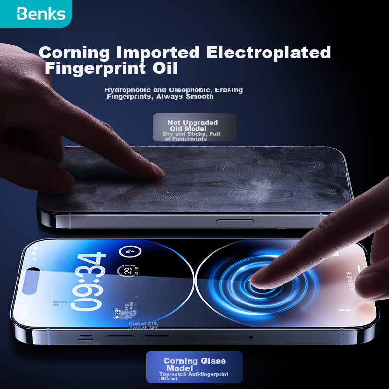 Benks Tempered Glass Screen Protector for Apple IPhone 14 Pro Max, Full Coverage...