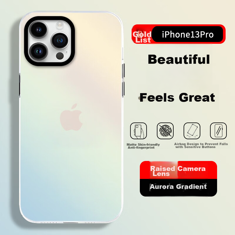 Baozou IPhone 13 Pro Case, Silicone Soft Edge Simple Semi-Transparent Full Prote...