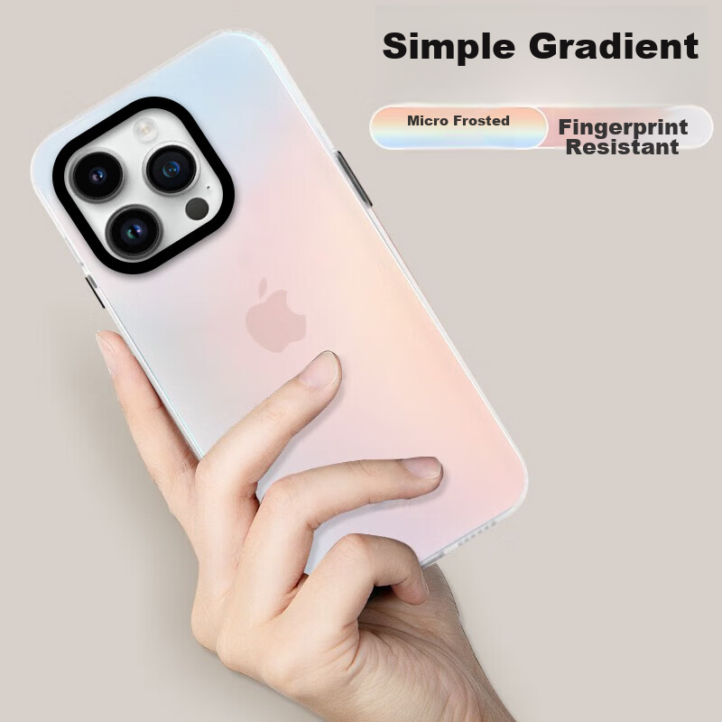 Baozou IPhone 13 Pro Case, Silicone Soft Edge Simple Semi-Transparent Full Prote...