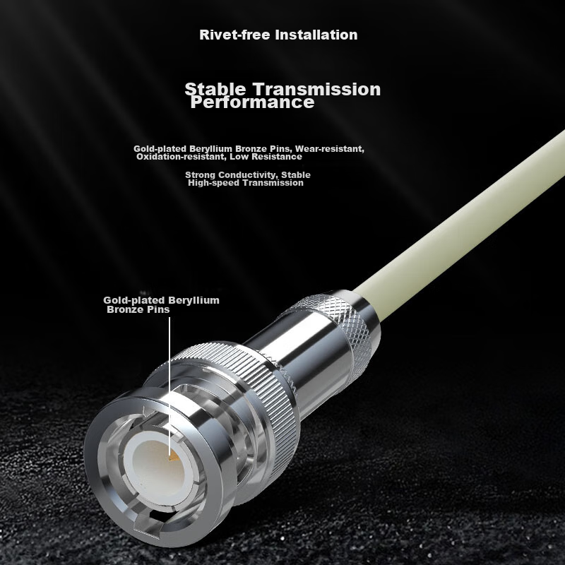 Boyuan 2M BNC-BNC Patch Cable, 2M E1 Connector Finished Patch Cable, Syv75-2 Coa...