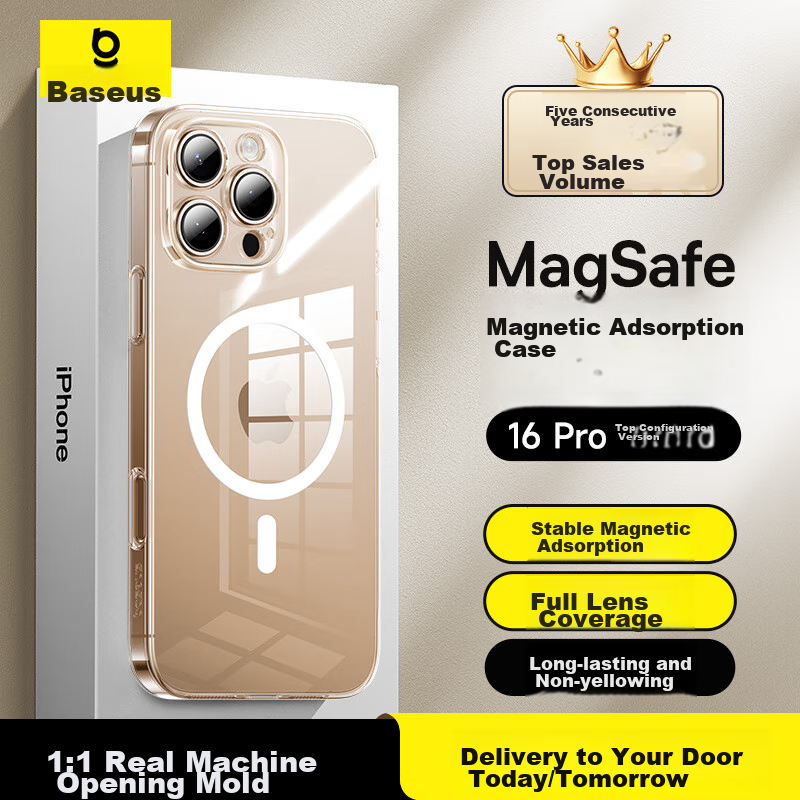 Baseus [Ice Clear Style] IPhone 16 Pro Case, Apple 16 Pro Protective Cover, Magn...
