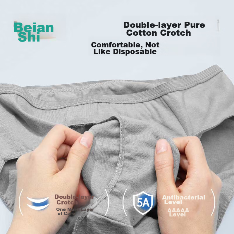 Beianshi Disposable Men's Underwear, Pure Cotton, Travel-Friendly, Individually...