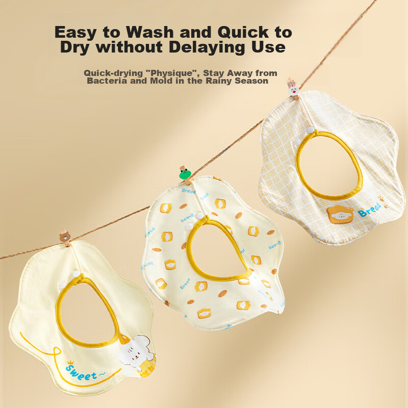 Beipesi Baby Drool Bib, Infant Bib, Moisture-Wicking, Quick-Drying, All-Season,...