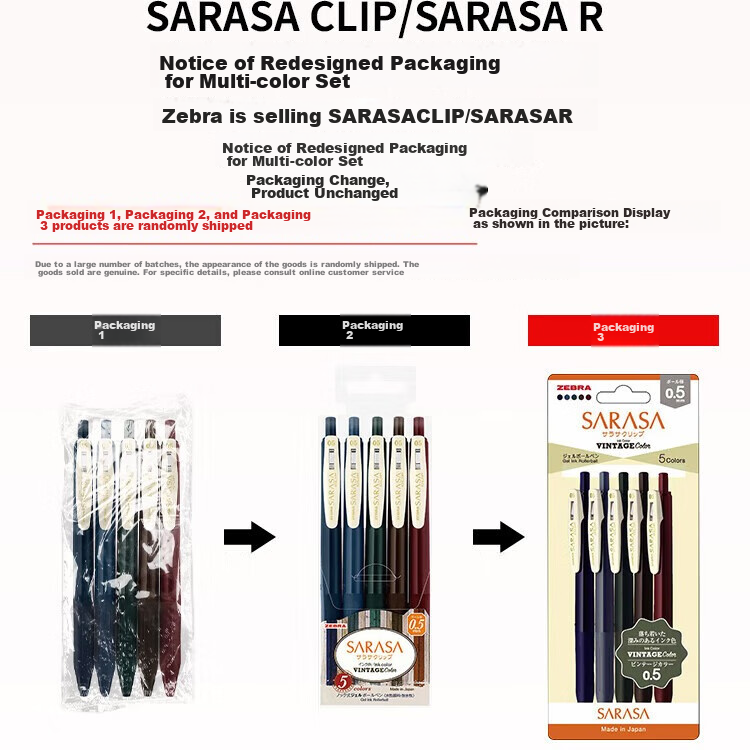 ZEBRA JJ15-V New Retro Color Gel Pen, 0.5mm, Click-Type Signature Pen, Bullet Ti...