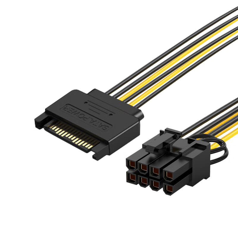 Beilifang Single Sata 15p to 8P Graphics Card Power Adapter Cable, 6PIN+2PIN Gra...