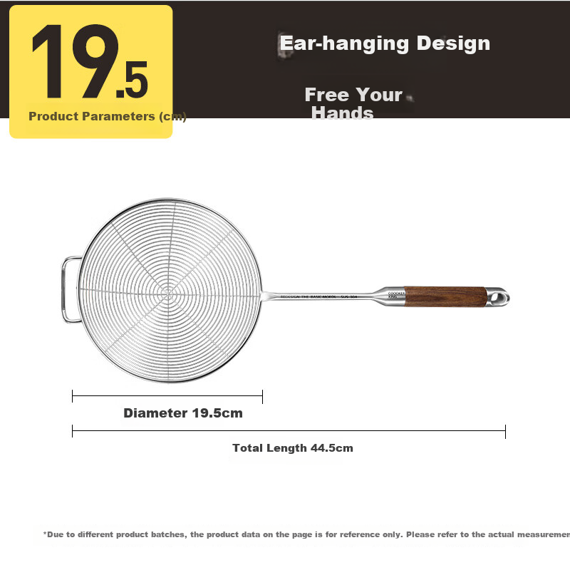 COOKER KING 304 Stainless Steel Skimmer Ladle with Line Strainer for Hot Pot, La...