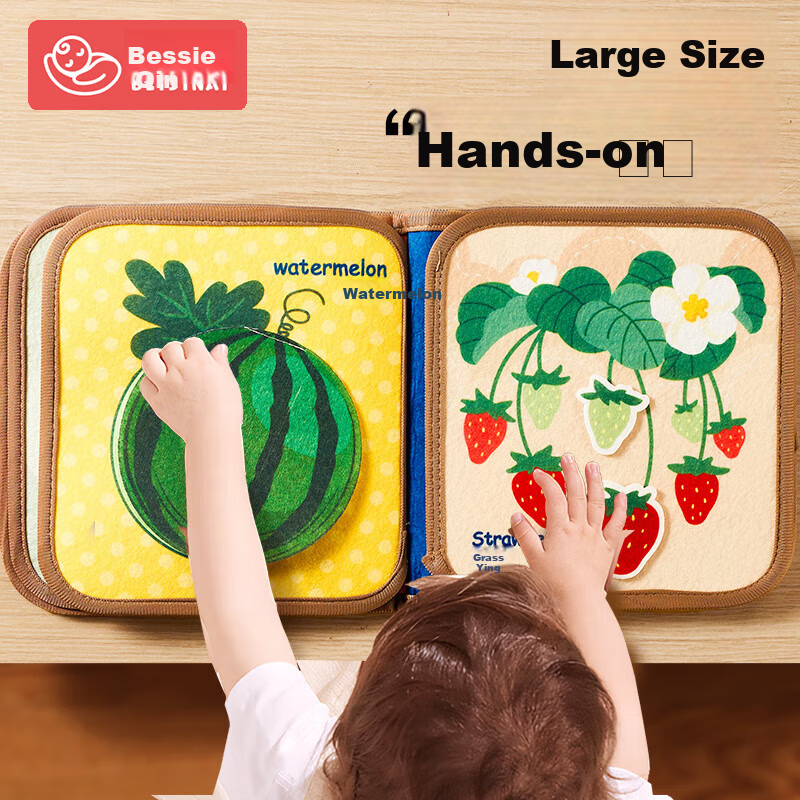 Bessnae Tear and Chew Baby Toy Fabric Book Quiet Hand Torn Book Early Education...