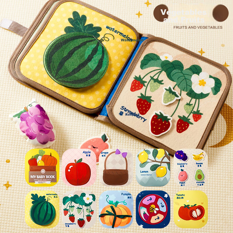 Bessnae Tear and Chew Baby Toy Fabric Book Quiet Hand Torn Book Early Education...