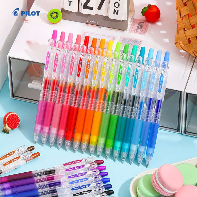 PILOT JUICE Colorful Retractable Gel Pen, Student Stationery, Journal Juice Pen,...