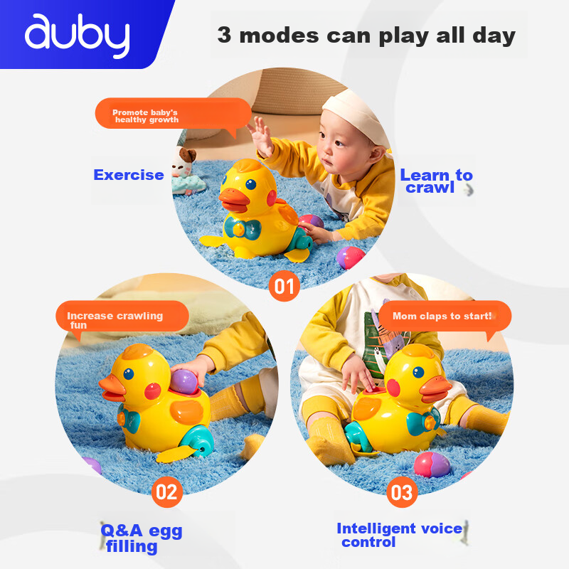 Auby Baby And Toddler Toy, Little Yellow Duck, Crawling, Good Behavior, Egg-Layi...