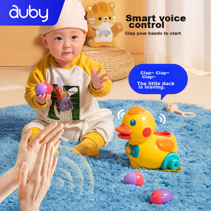 Auby Baby And Toddler Toy, Little Yellow Duck, Crawling, Good Behavior, Egg-Layi...