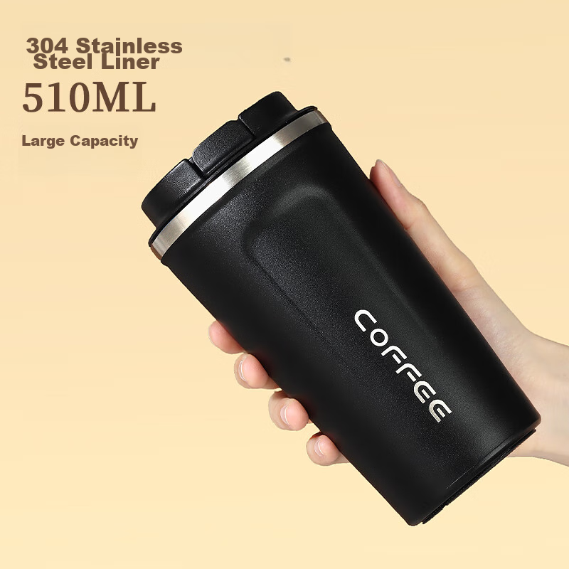 Baijie 304 Stainless Steel Coffee Mug, Double-Layer Insulated Cup with Lid, Hot...