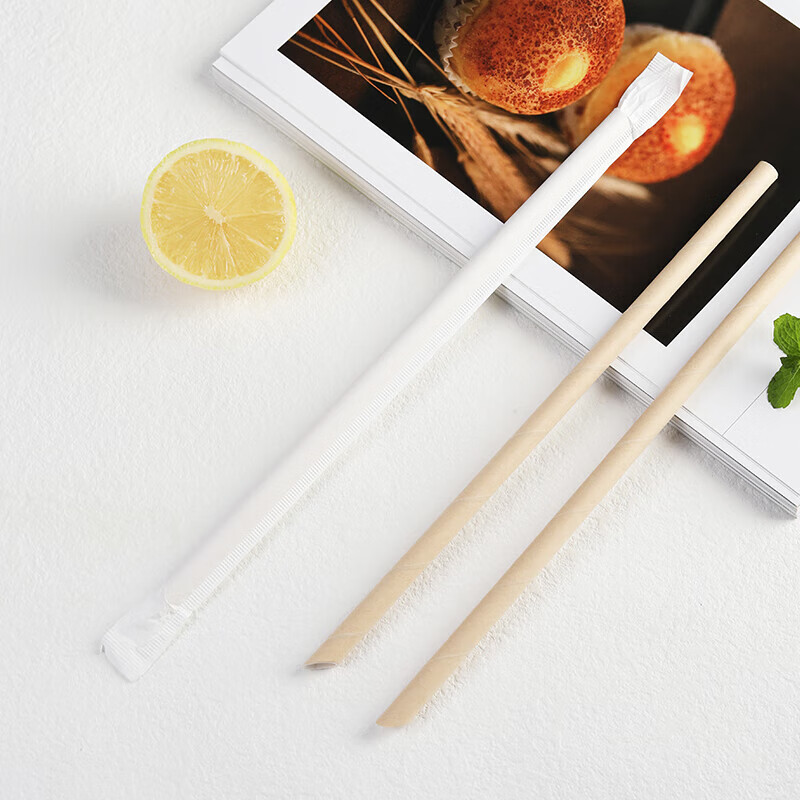 Baijie Disposable Paper Straws, Coffee Stirrers, Milk Tea Straws, Children's Nat...