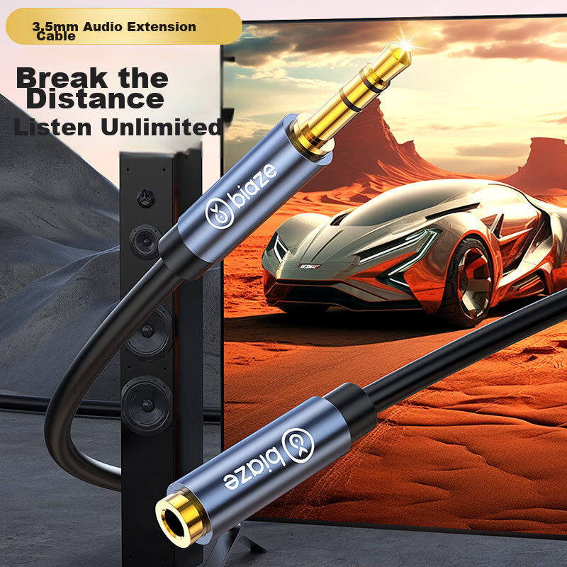 Biaze 3.5mm Audio Cable Male to Female, Headphone Extension Cord, 5 Meters AUX A...