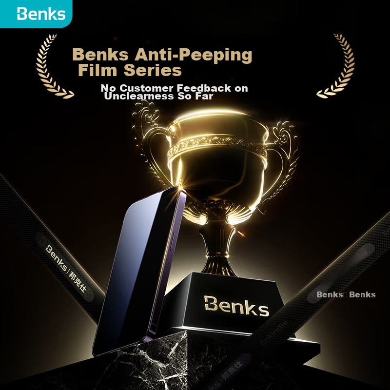 Benks Privacy Screen Protector for Apple 13/14/16e, Anti-Peeping Tempered Glass...