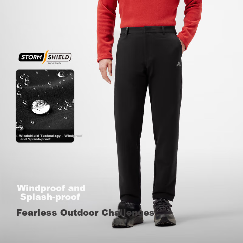 Pelliot Outdoor Softshell Pants Men Warm High Elastic Fleece Windproof Water Rep...