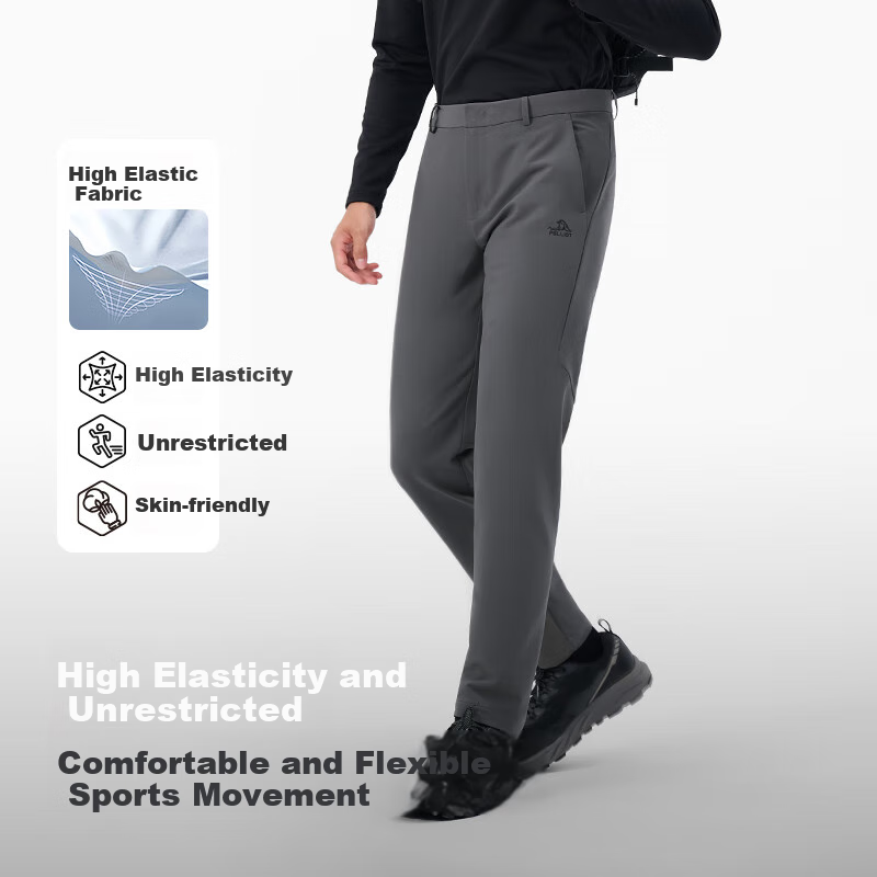 Pelliot Outdoor Softshell Pants Men Warm High Elastic Fleece Windproof Water Rep...
