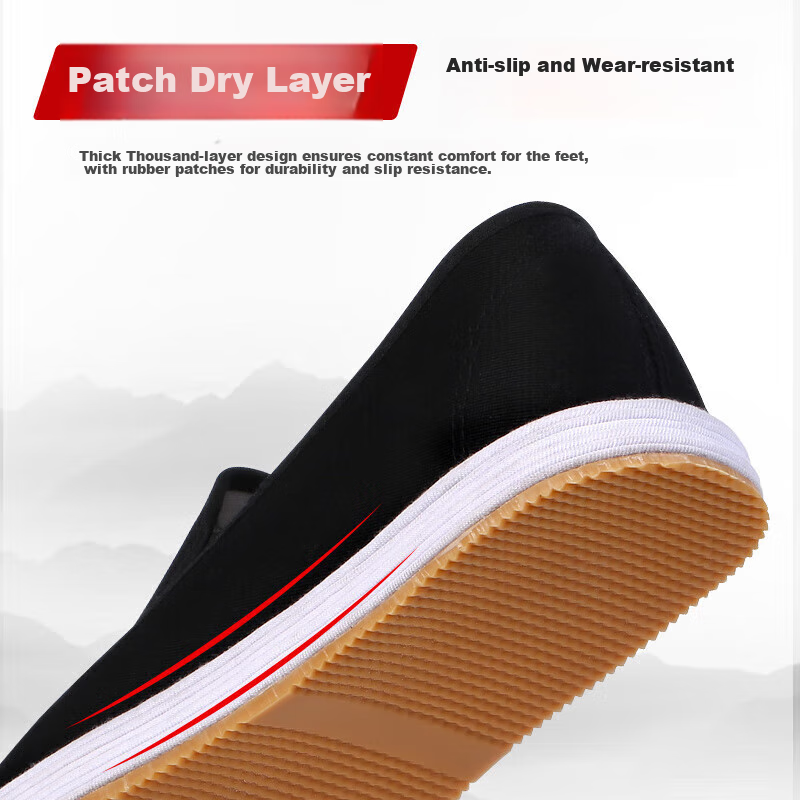 BUSHEYUAN Slip-On Casual Old Beijing Cloth Shoes for Men, Chinese Style Traditio...
