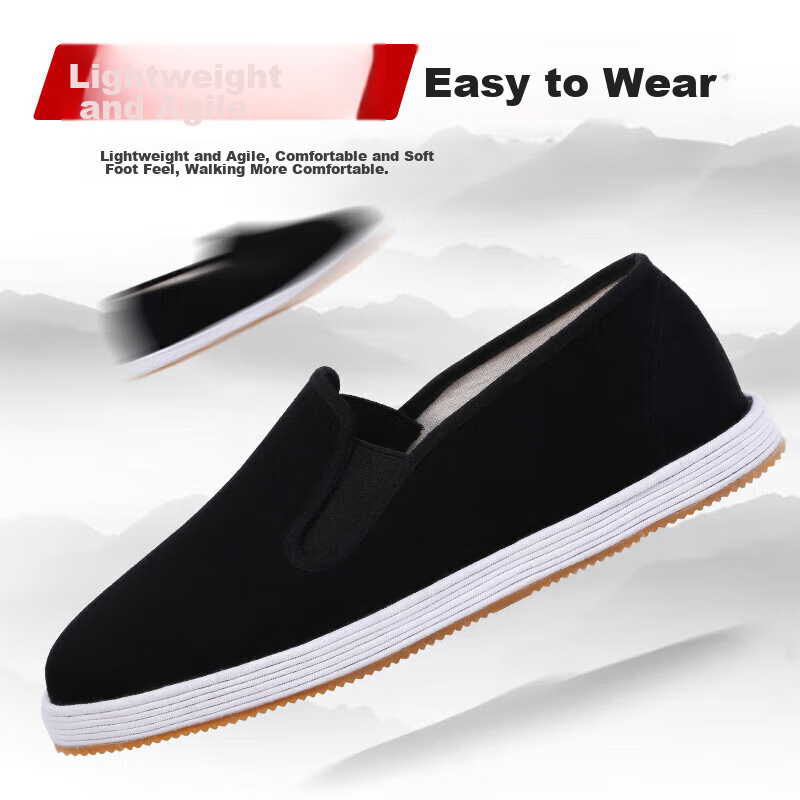 BUSHEYUAN Slip-On Casual Old Beijing Cloth Shoes for Men, Chinese Style Traditio...