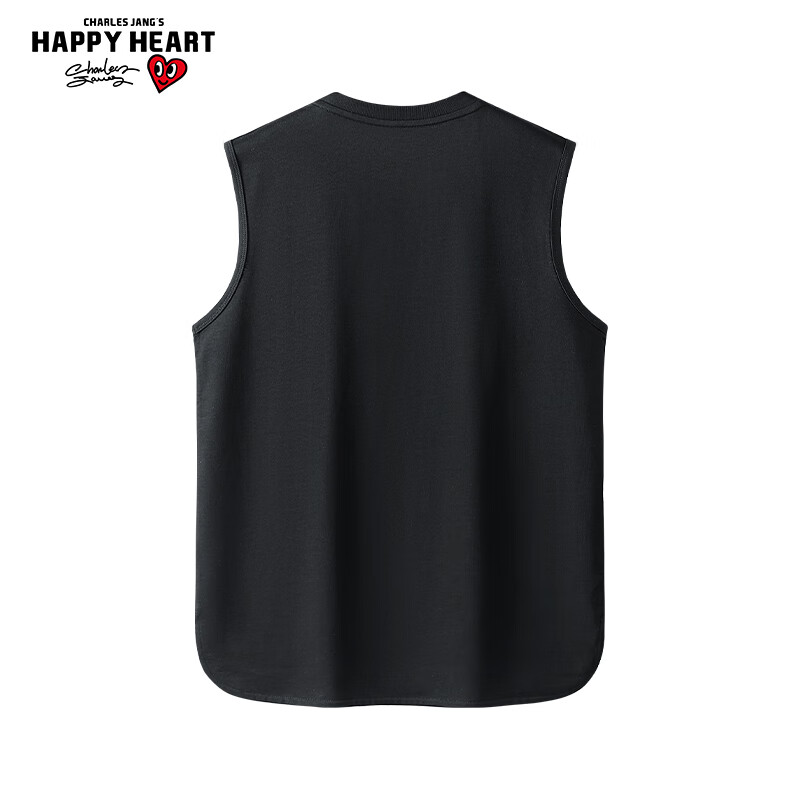 Charles Peach Heart Summer Tank Top for Men, Wide Shoulder Loose Fit Fitness Spo...
