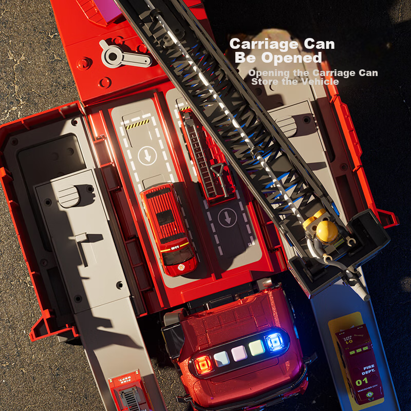 Beibi Children's Transforming Water-Spraying Fire Truck, Early Education Toy for...