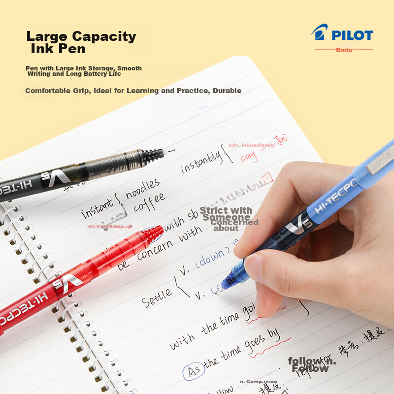 PILOT BX-V5 Rollerball Pen, 0.5mm Needle Tip, Gel Ink, Colorful Student Exam Pen...