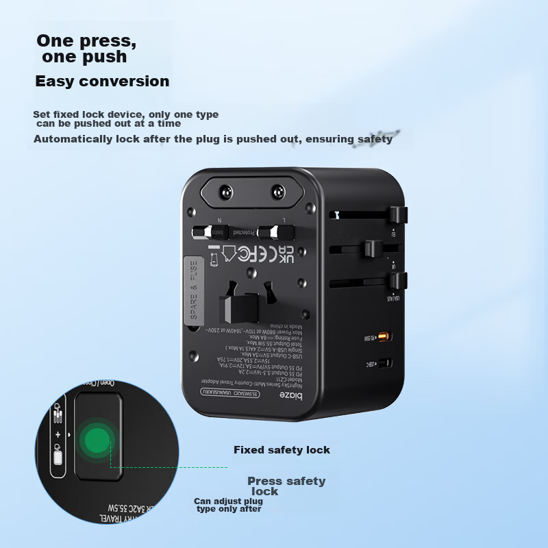 Biaze PD35W Fast Charging International Travel Adapter/multi-Country Universal T...