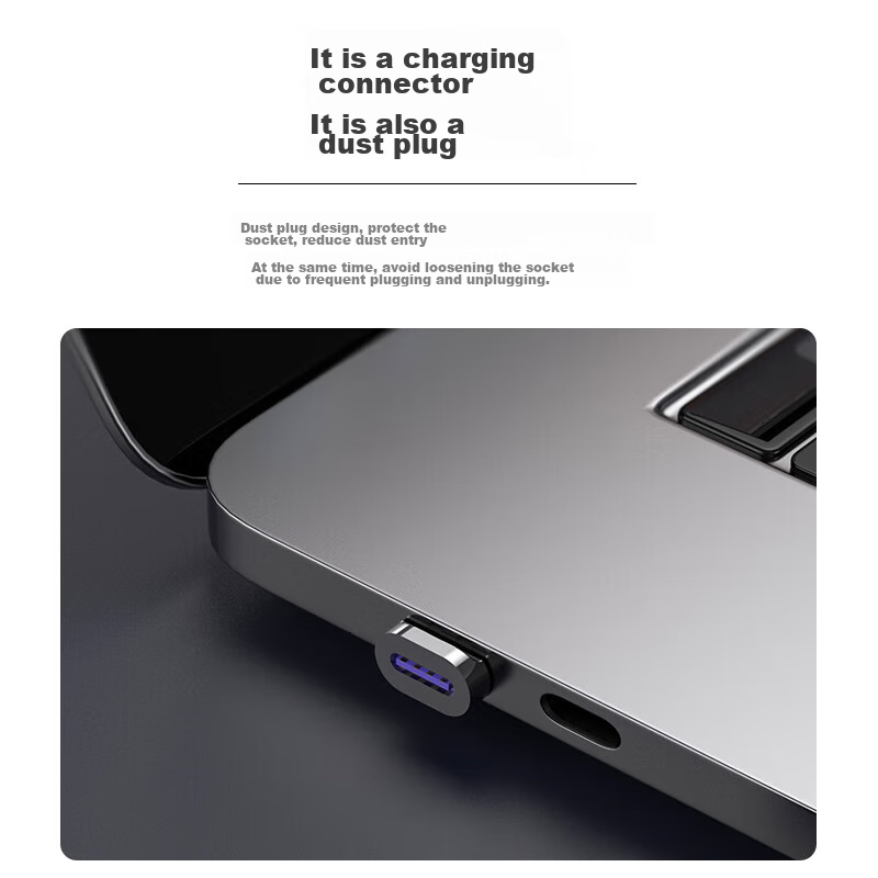 Biaze Type-C Adapter, Right-Angle Magnetic Adapter, Supports 100W High Power, Ap...