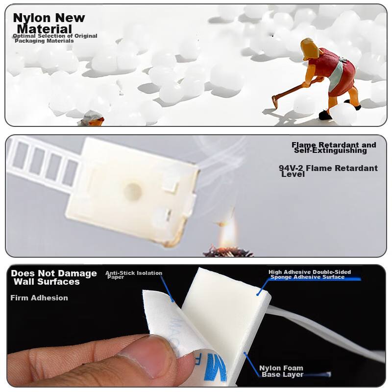 BIAZE Cable Ties, 3M Adhesive Self-Adhesive Wire Clips, Cable Organizer, Adjusta...