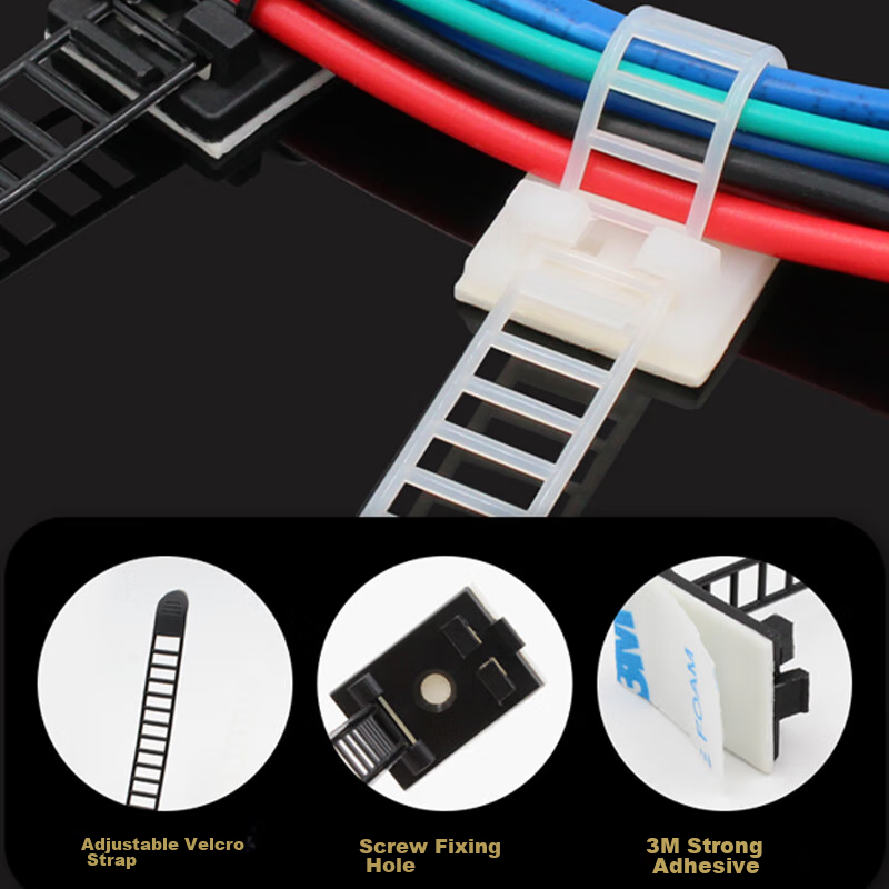 BIAZE Cable Ties, 3M Adhesive Self-Adhesive Wire Clips, Cable Organizer, Adjusta...