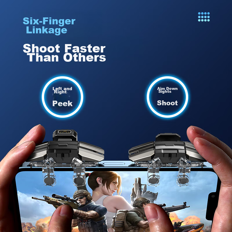 BIAZE PUBG Gaming Peripheral, Pulse Mechanical Buttons, Six-Finger Auxiliary Tri...