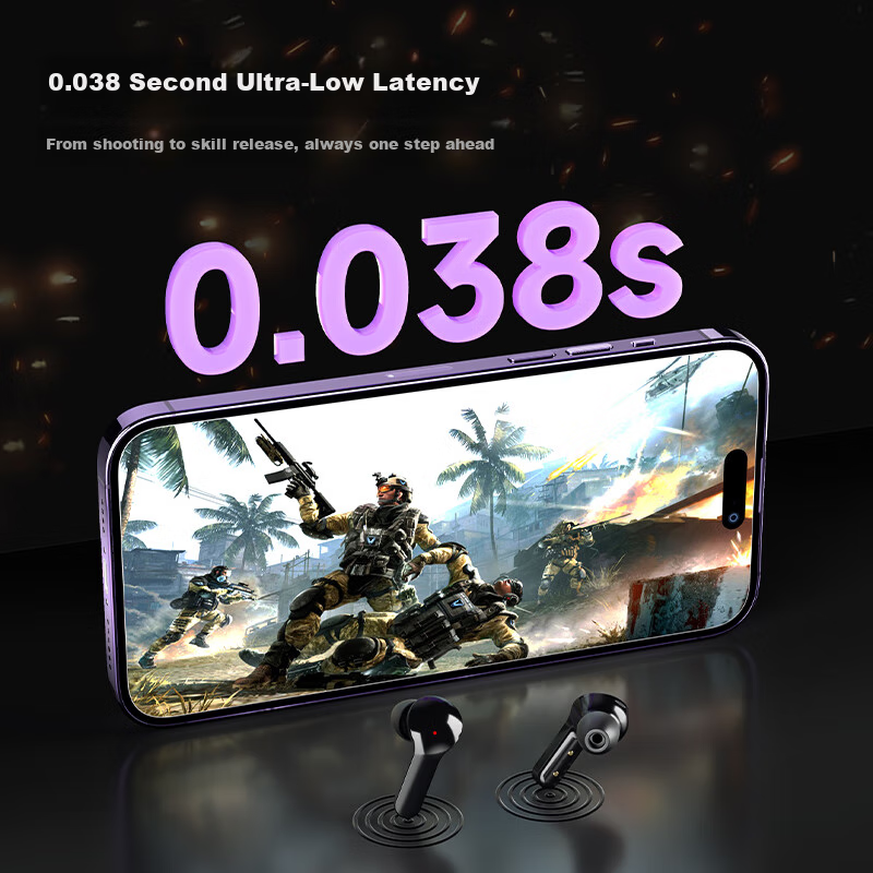 Biaze High-Quality Gaming Wireless Bluetooth Headphones with Smart Battery Displ...