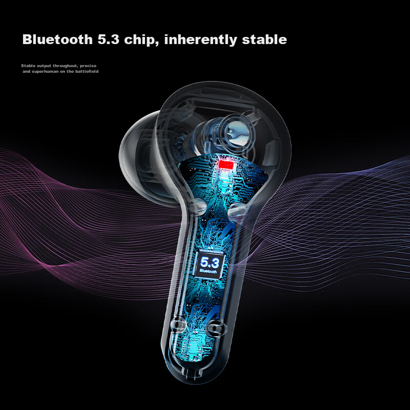 Biaze High-Quality Gaming Wireless Bluetooth Headphones with Smart Battery Displ...