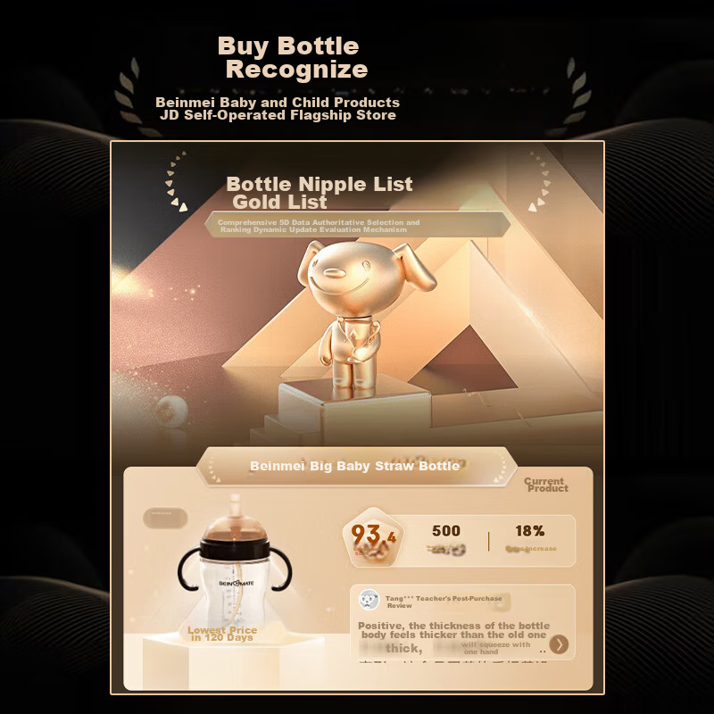 Beinimei Baby Straw Bottle, Infant PPSU Weaning Bottle, for 12 Months And Above,...