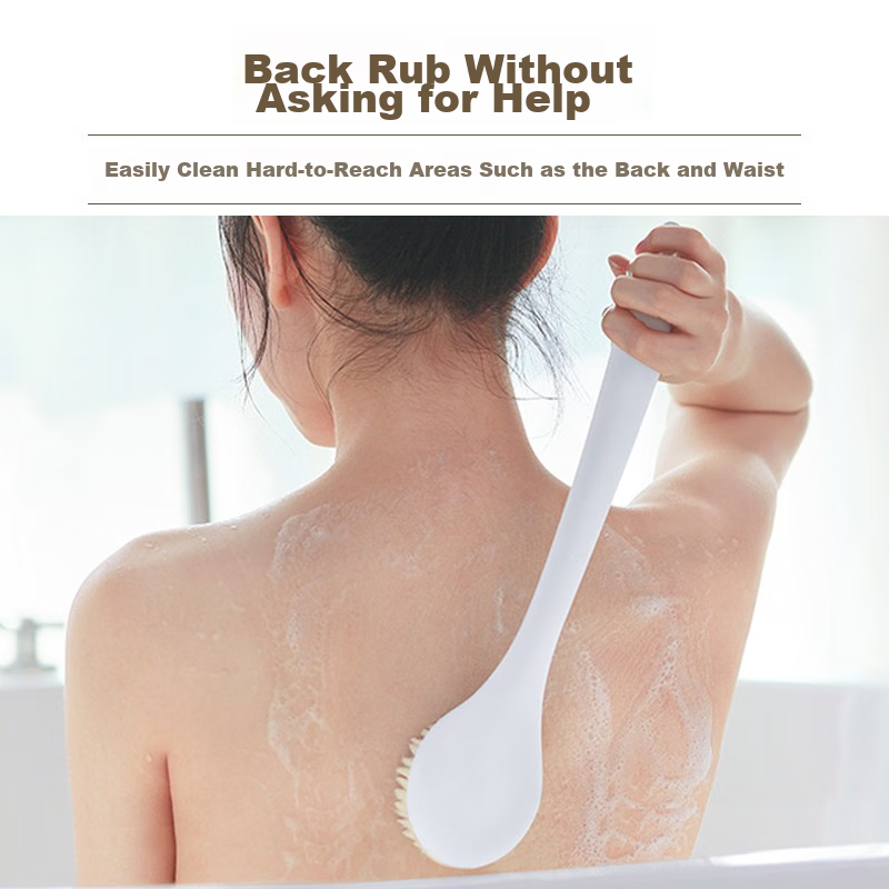 Bingyou Premium Curved Handle Japanese Bath Brush, Japanese-Style Long Handle So...